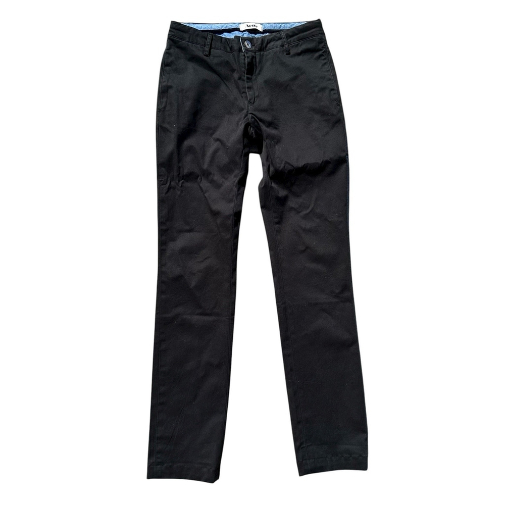 Acne Studio Gin Chino Pants Pure Black 27x34 (Fits 29x32) Cotton Slim Straight